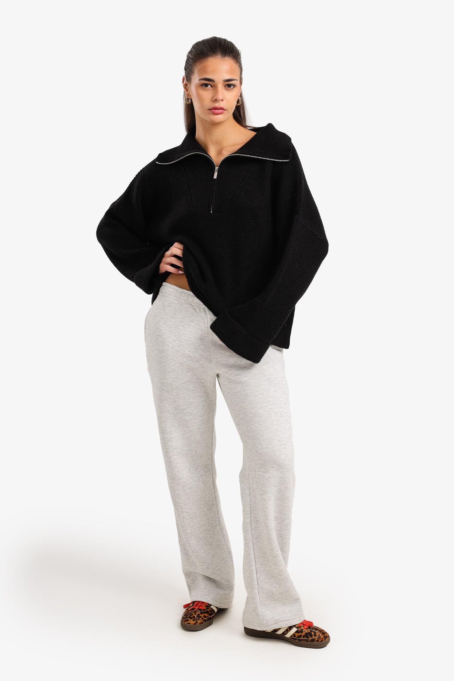 Half-Zip Knitted Pullover