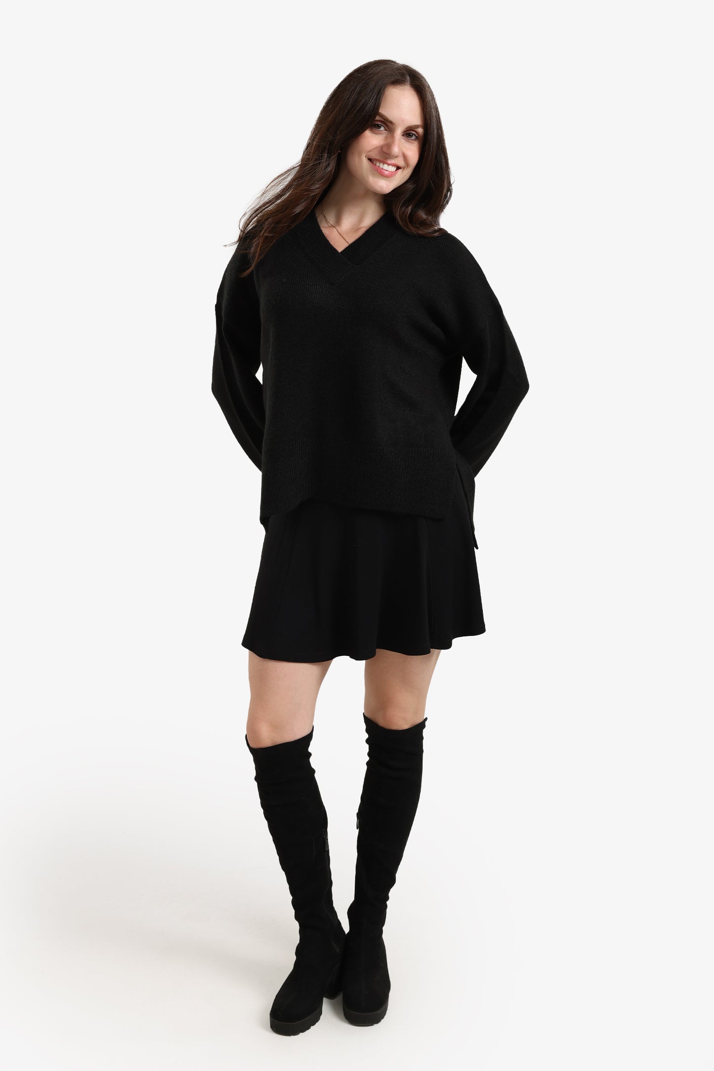 Folded Hem Wool Pullover
