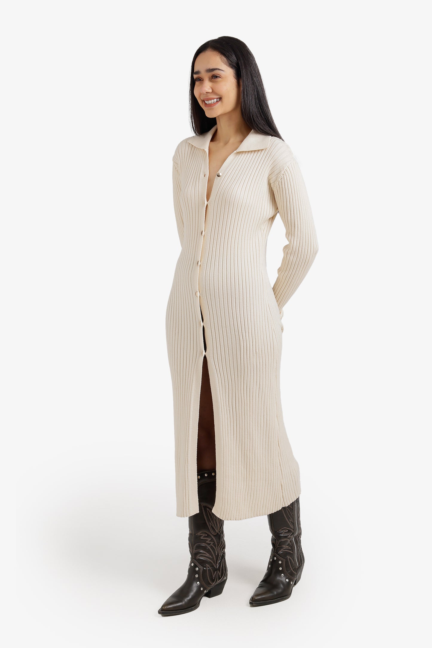 Ribbed Midi Cardigan
