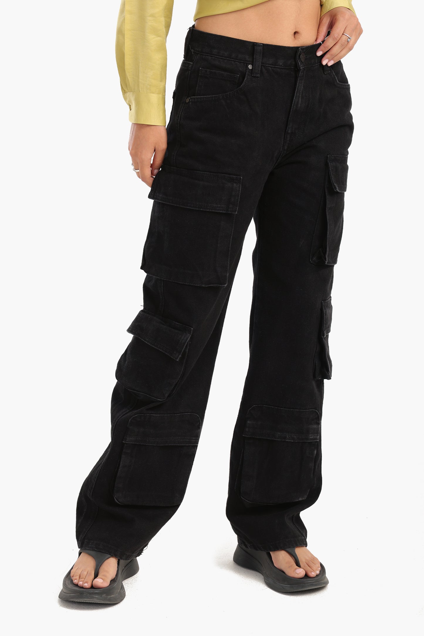 Black Cargo Jeans