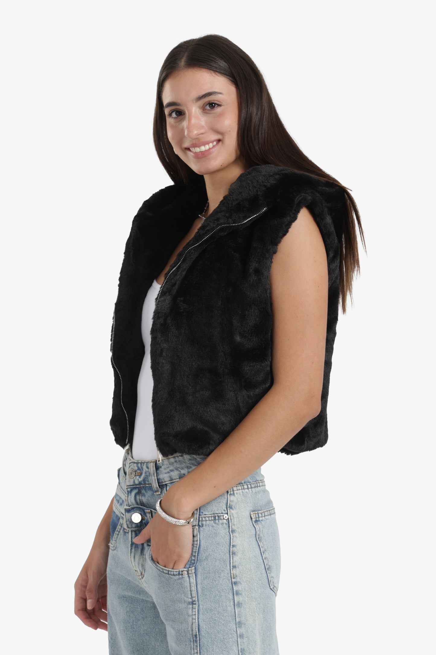 Cropped Hooded Vest