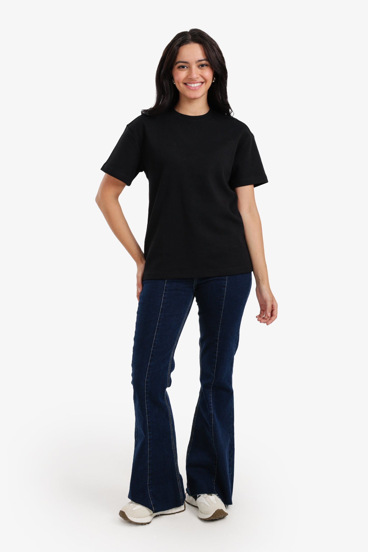 تيشيرت مريح بياقة مستديرة