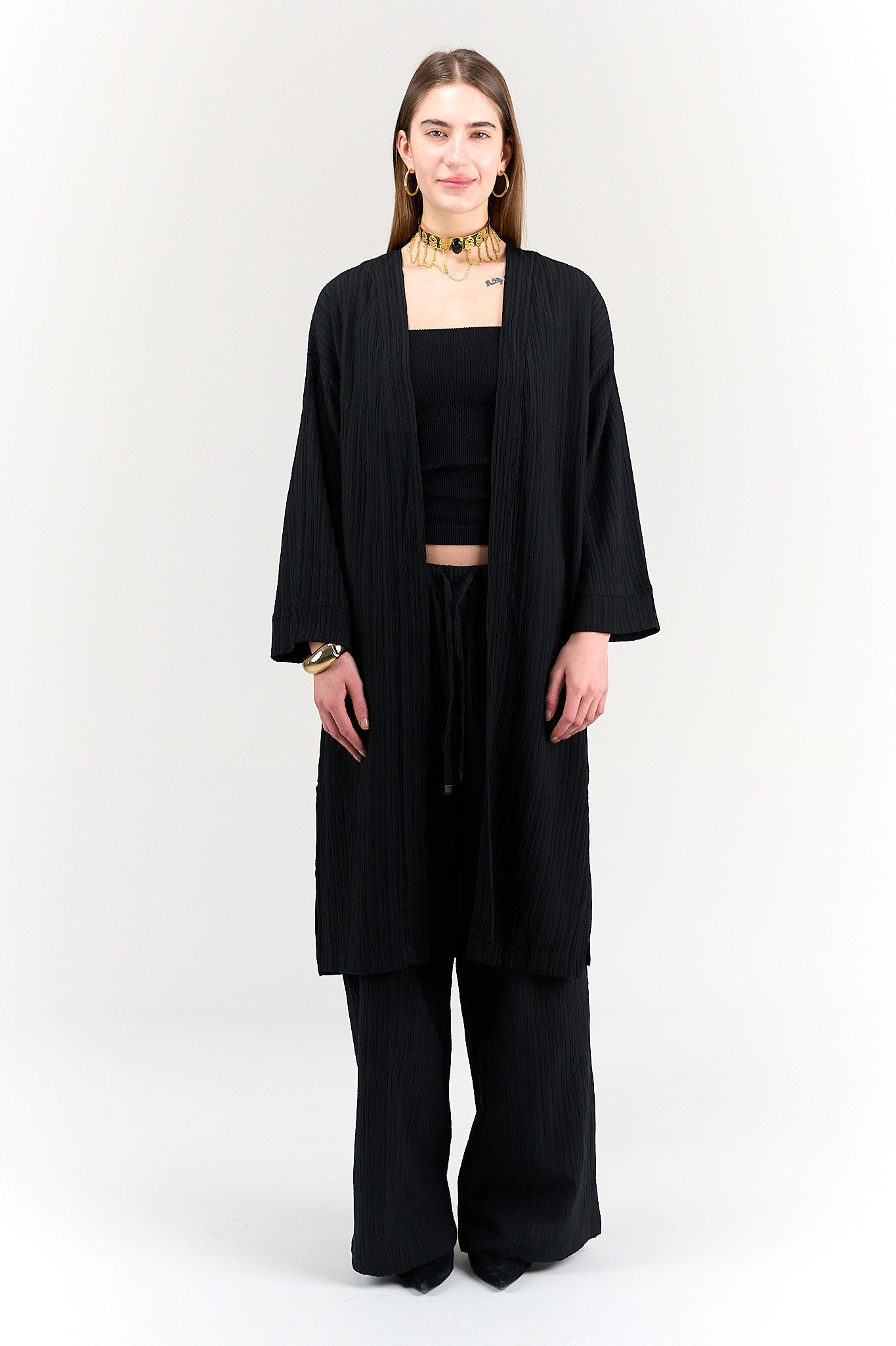 كيمونو ميدي بملمس بارز