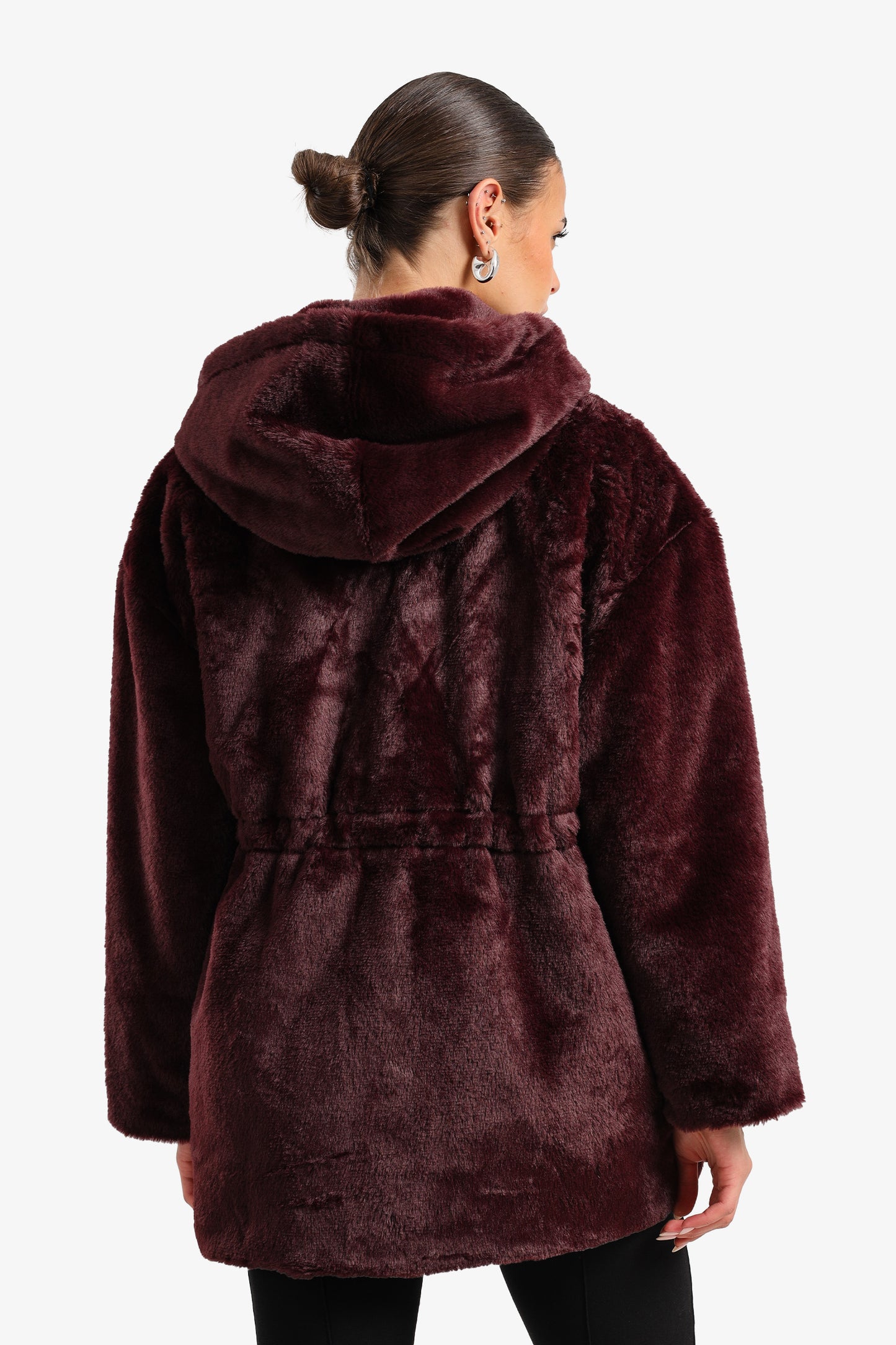 Hooded Faux Fur Coat