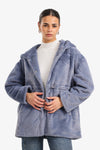 Hooded Faux Fur Coat