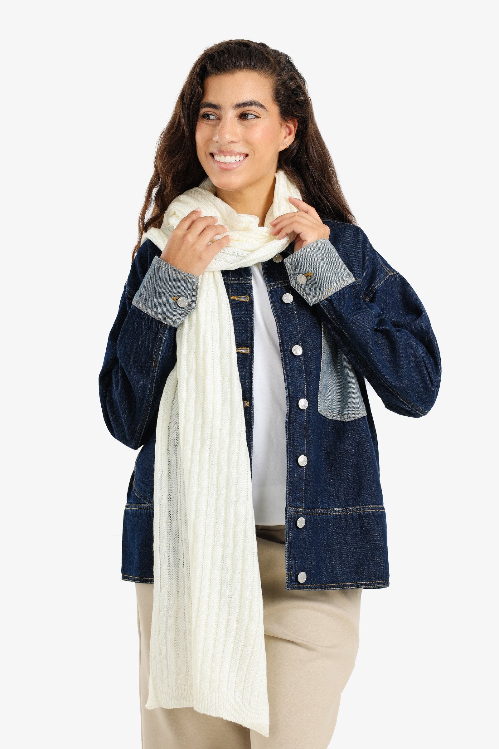 Soft Ribbed Knitted Scarf