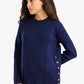 Ribbed Pullover with Side Buttons