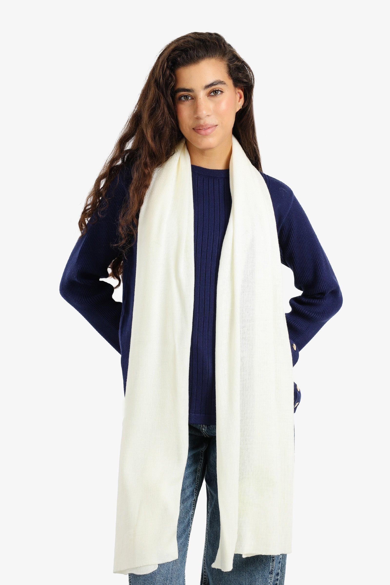 Soft Ribbed Knitted Scarf