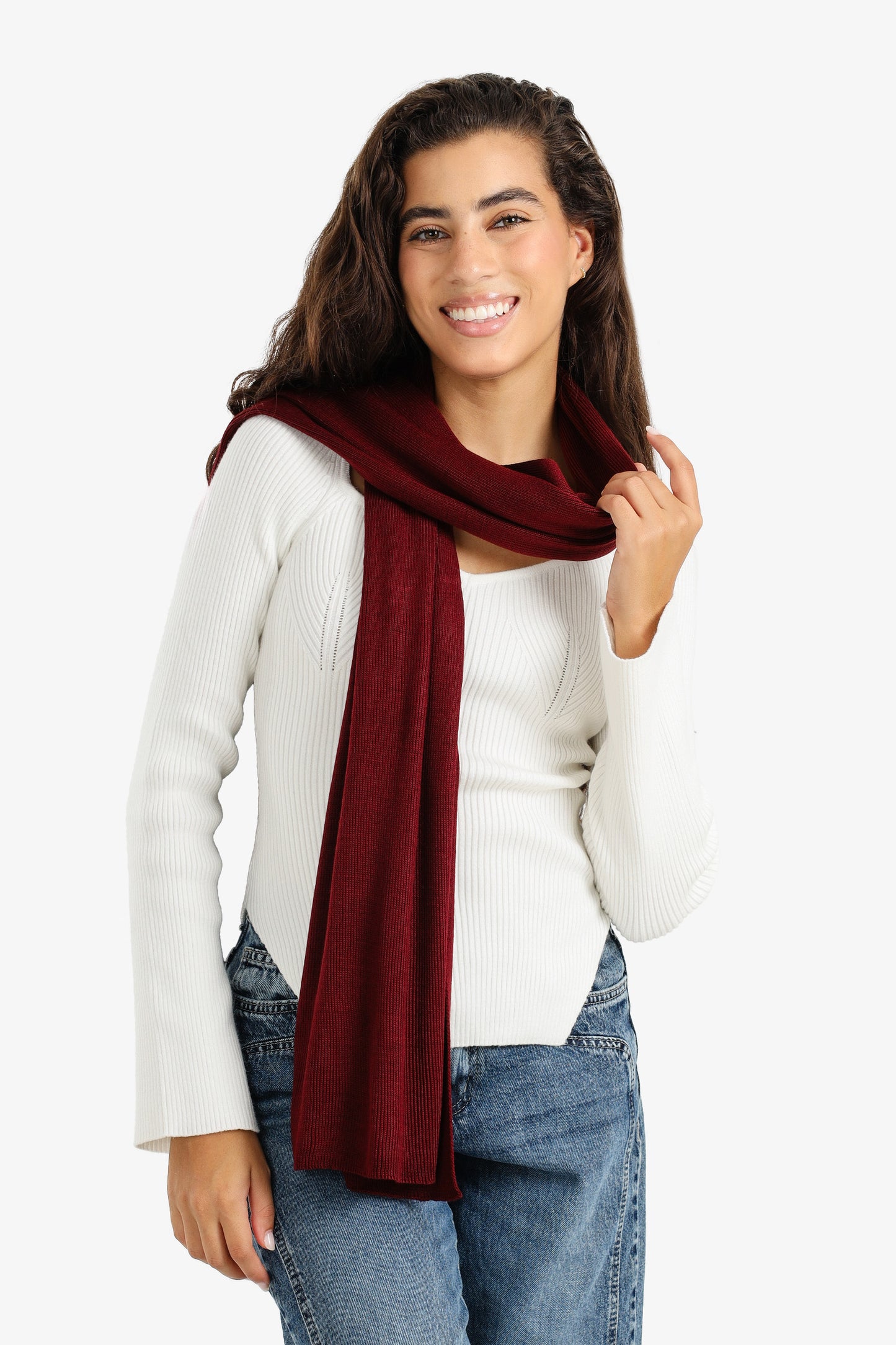 Classic Ribbed Knitted Scarf