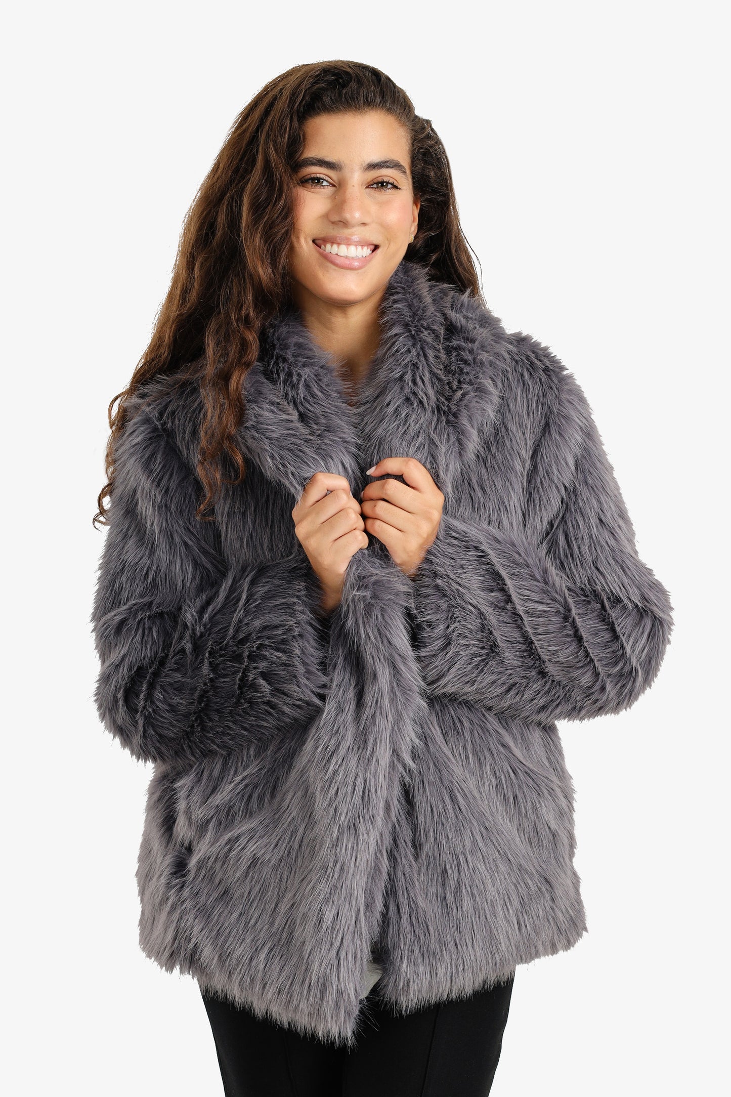 Shawl Neck Fur Jacket