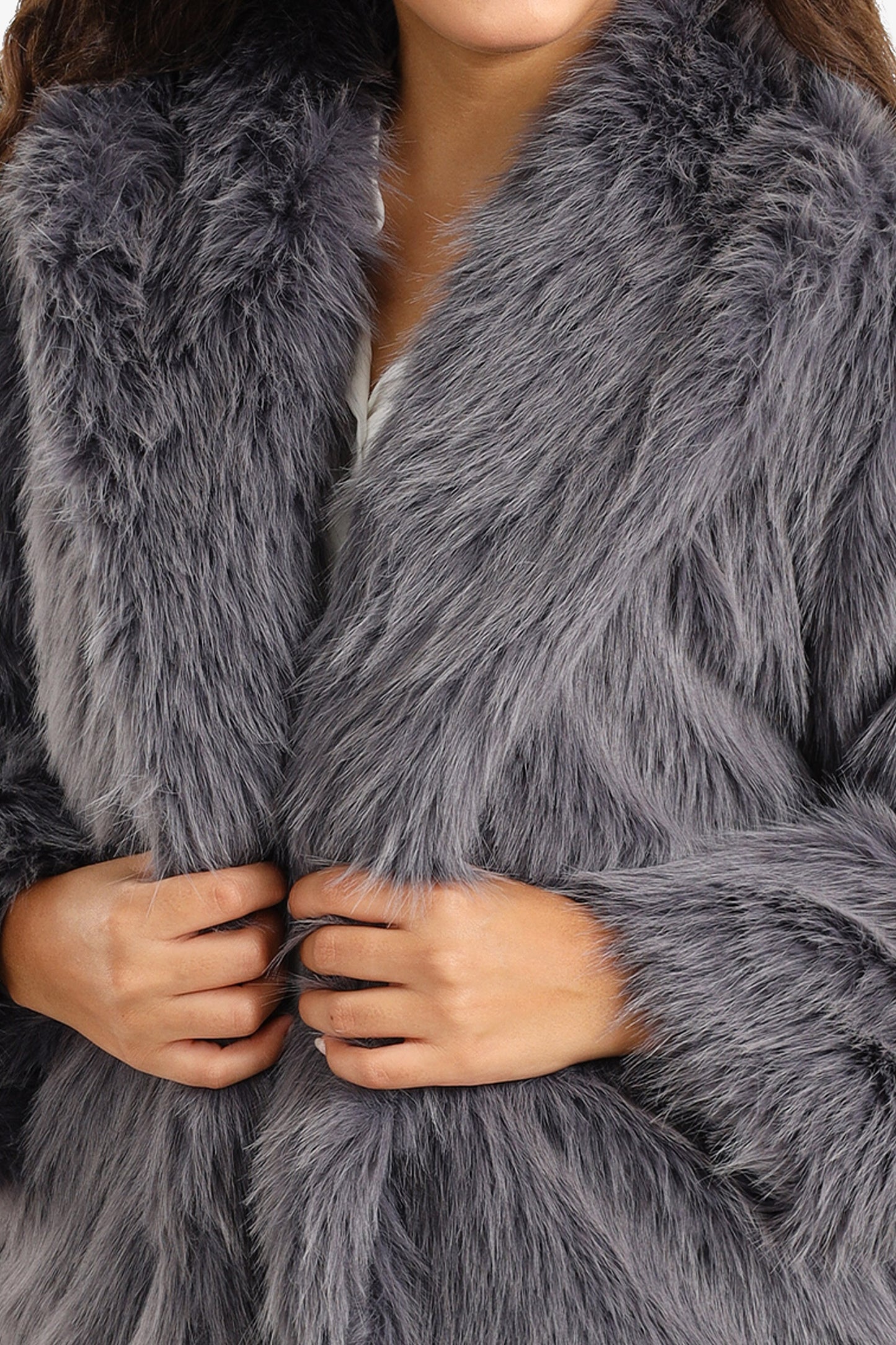 Shawl Neck Fur Jacket