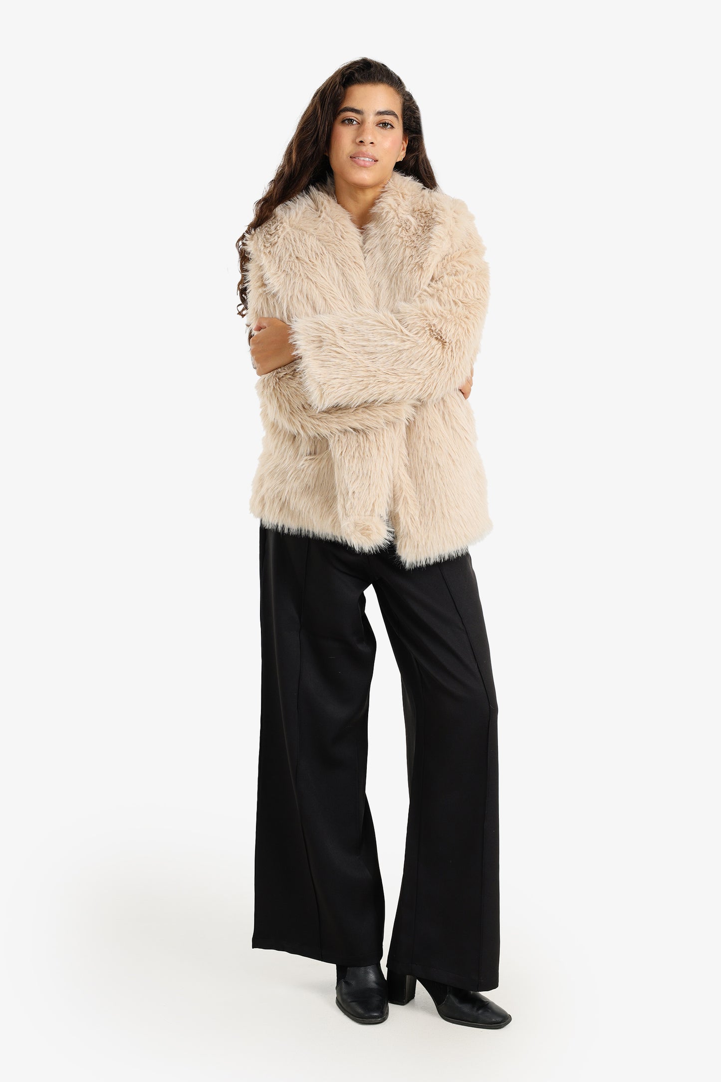 Shawl Neck Fur Jacket