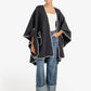 Relaxed Poncho with Zigzag Trim