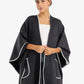 Relaxed Poncho with Zigzag Trim