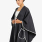 Relaxed Poncho with Zigzag Trim
