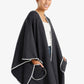 Relaxed Poncho with Zigzag Trim