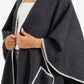 Relaxed Poncho with Zigzag Trim