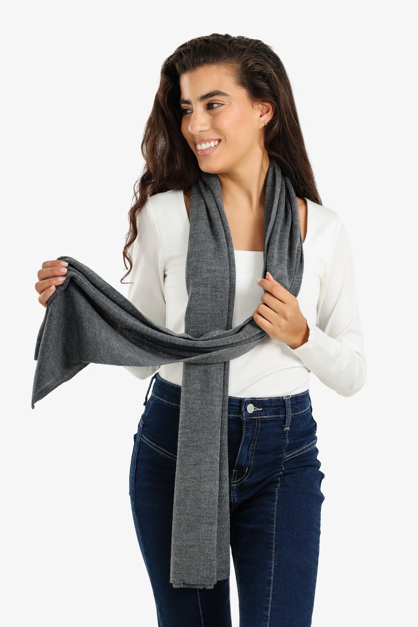 Classic Ribbed Knitted Scarf