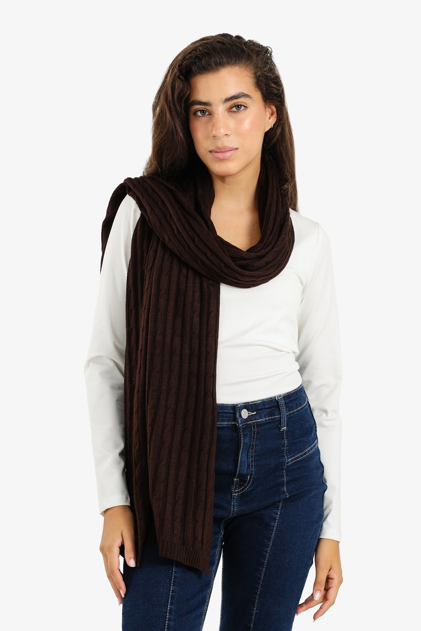 Soft Ribbed Knitted Scarf