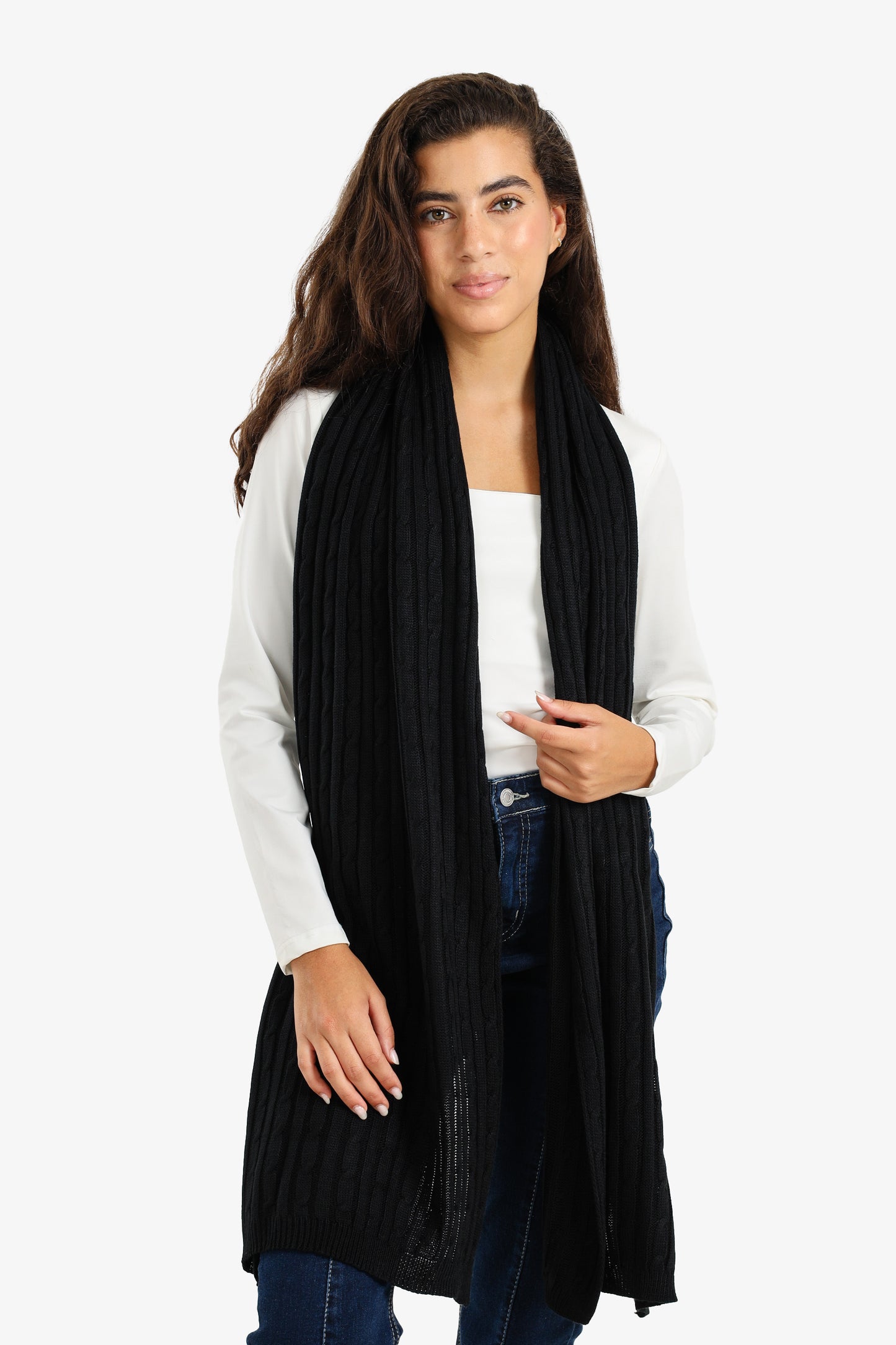 Soft Ribbed Knitted Scarf