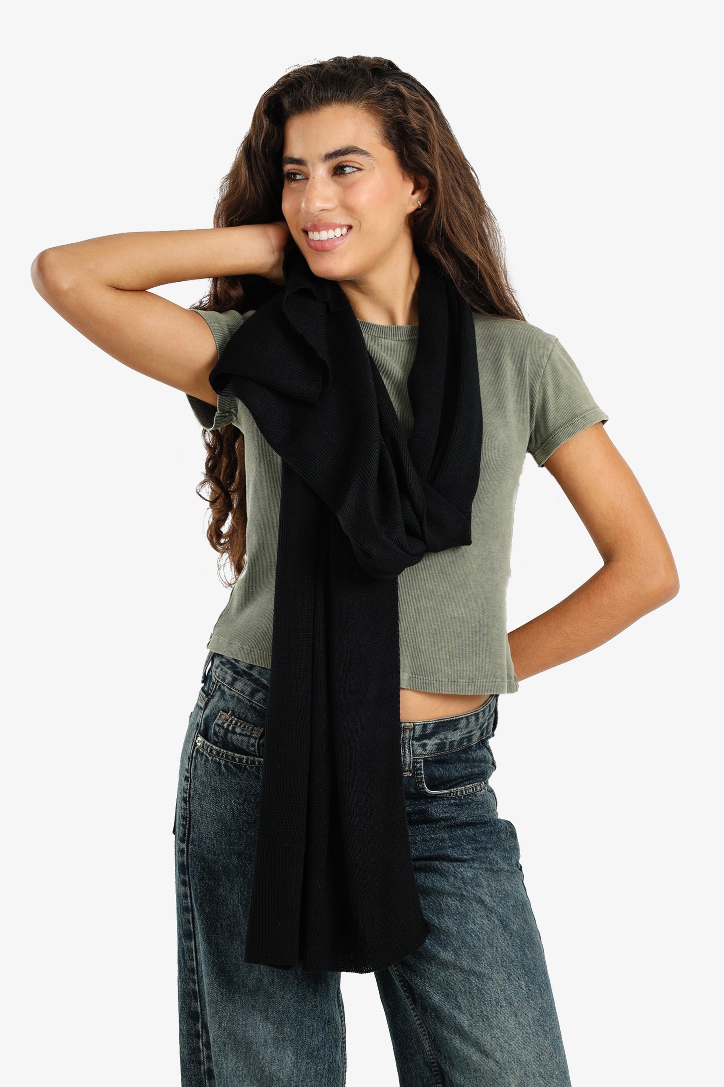 Classic Ribbed Knitted Scarf