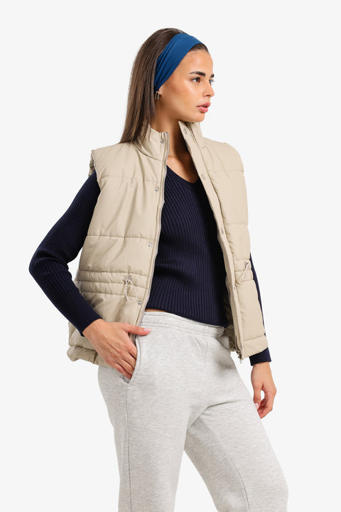 High Neck Puffer Vest