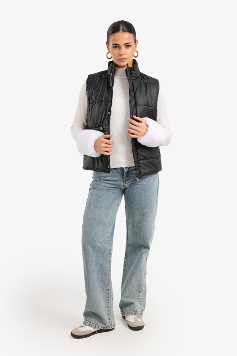 High Neck Puffer Vest