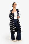 Striped Knit Midi Cardigan