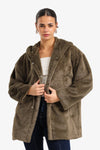 Hooded Faux Fur Coat