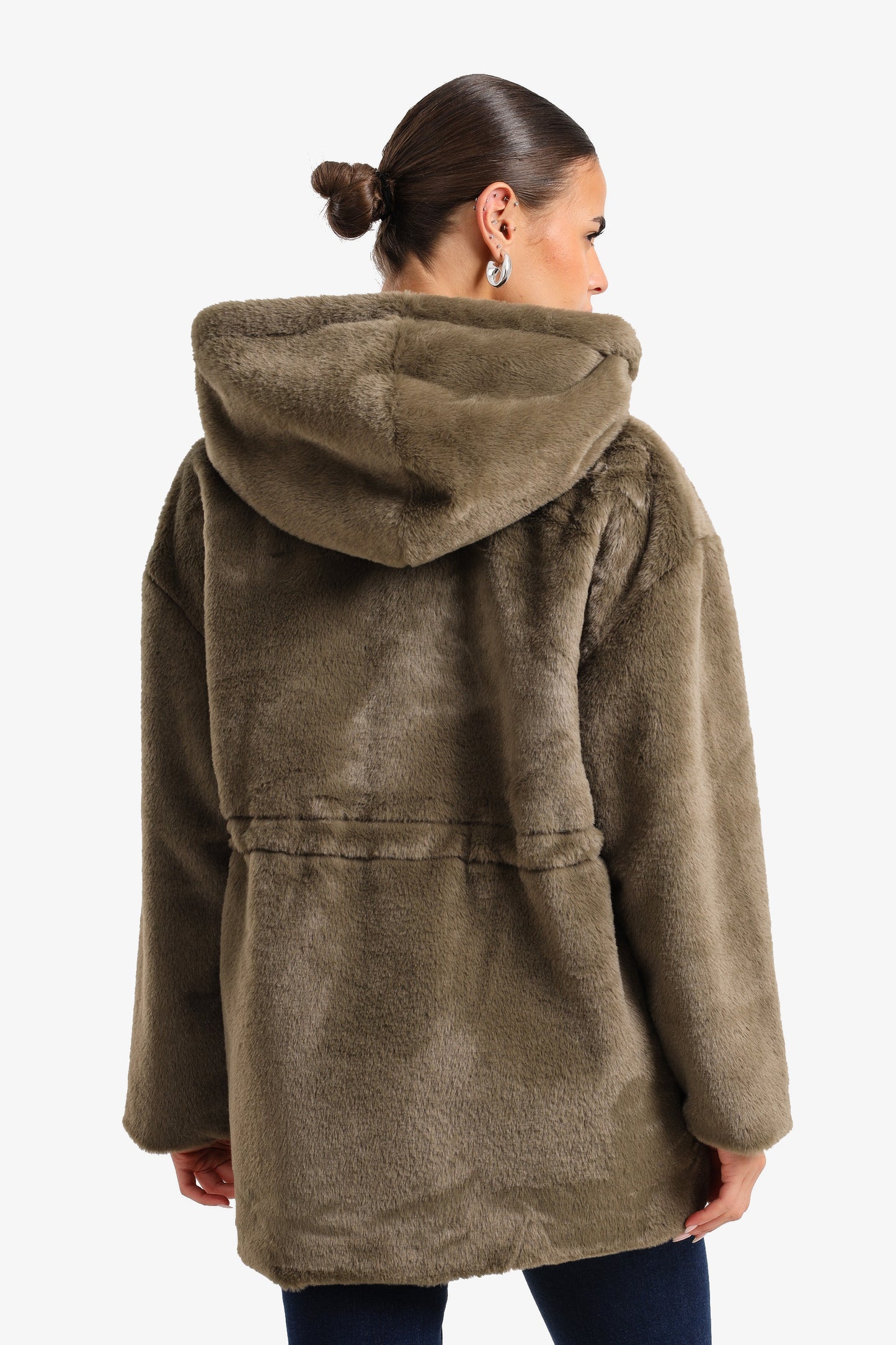 Hooded Faux Fur Coat