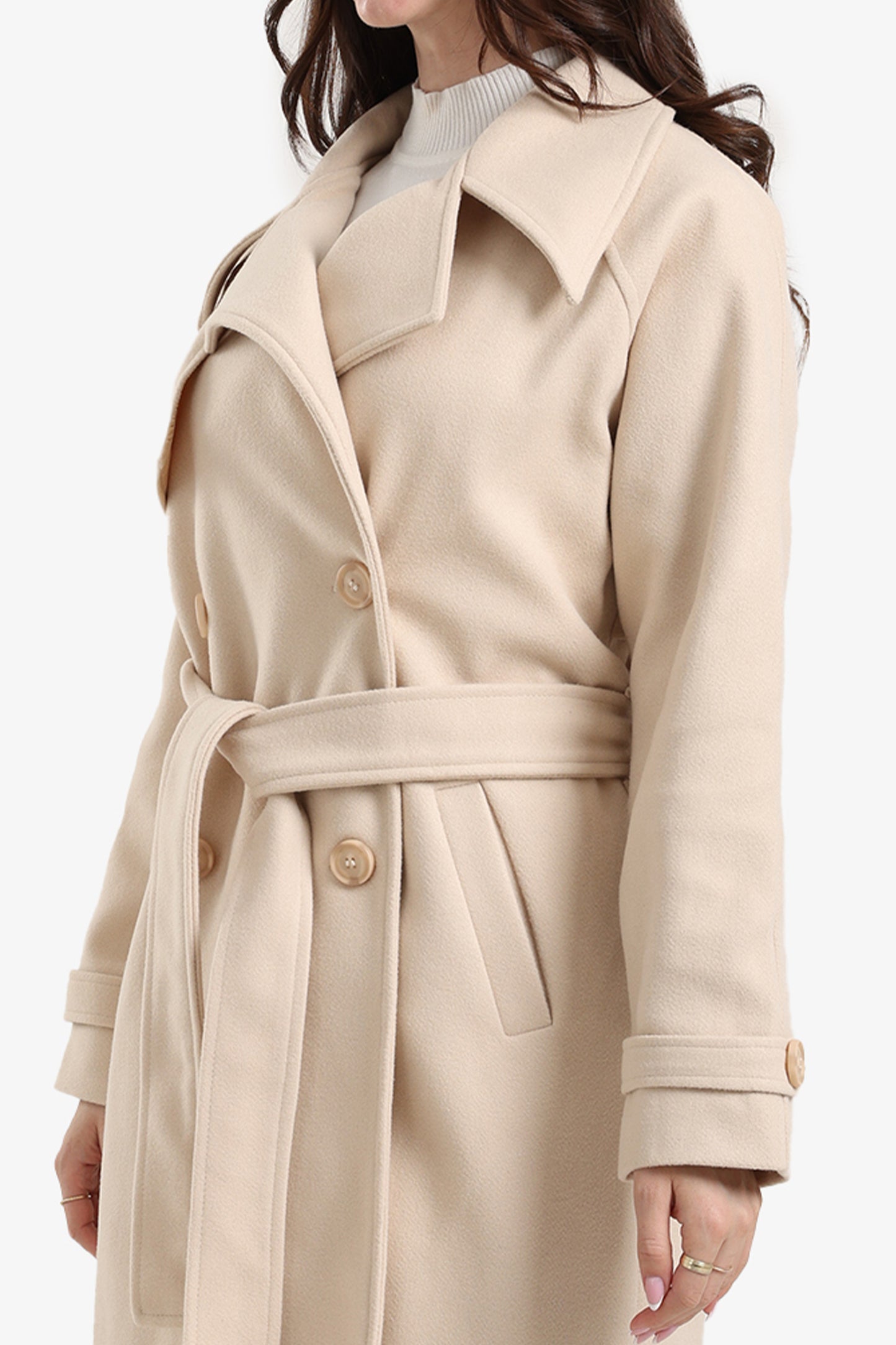 بالطو صوف مزدوج الأزرار