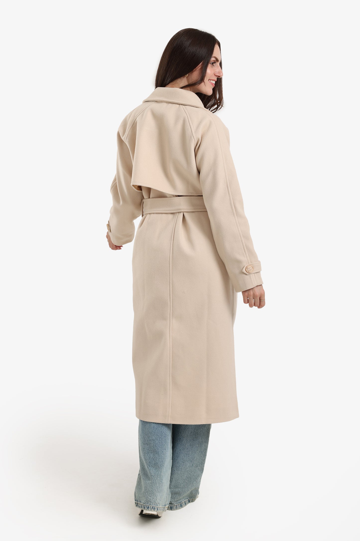 بالطو صوف مزدوج الأزرار