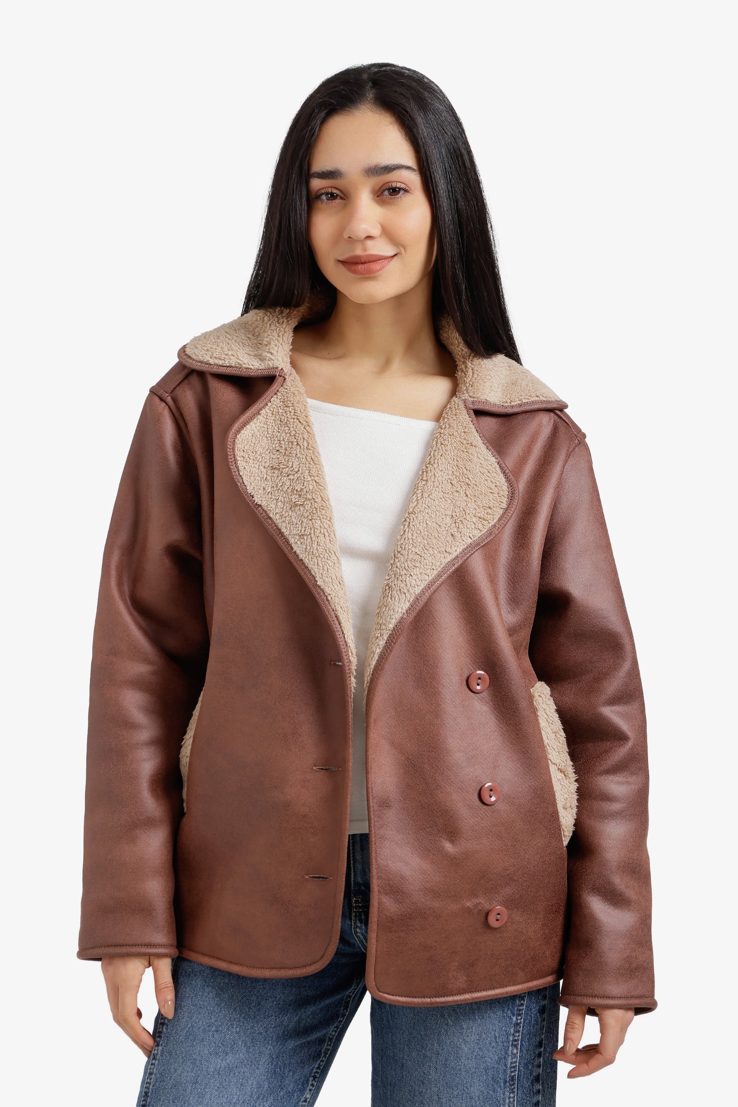 Fur-Padded Leather Jacket