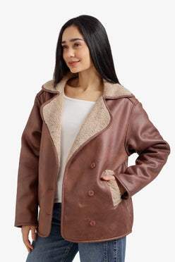 Fur-Padded Leather Jacket