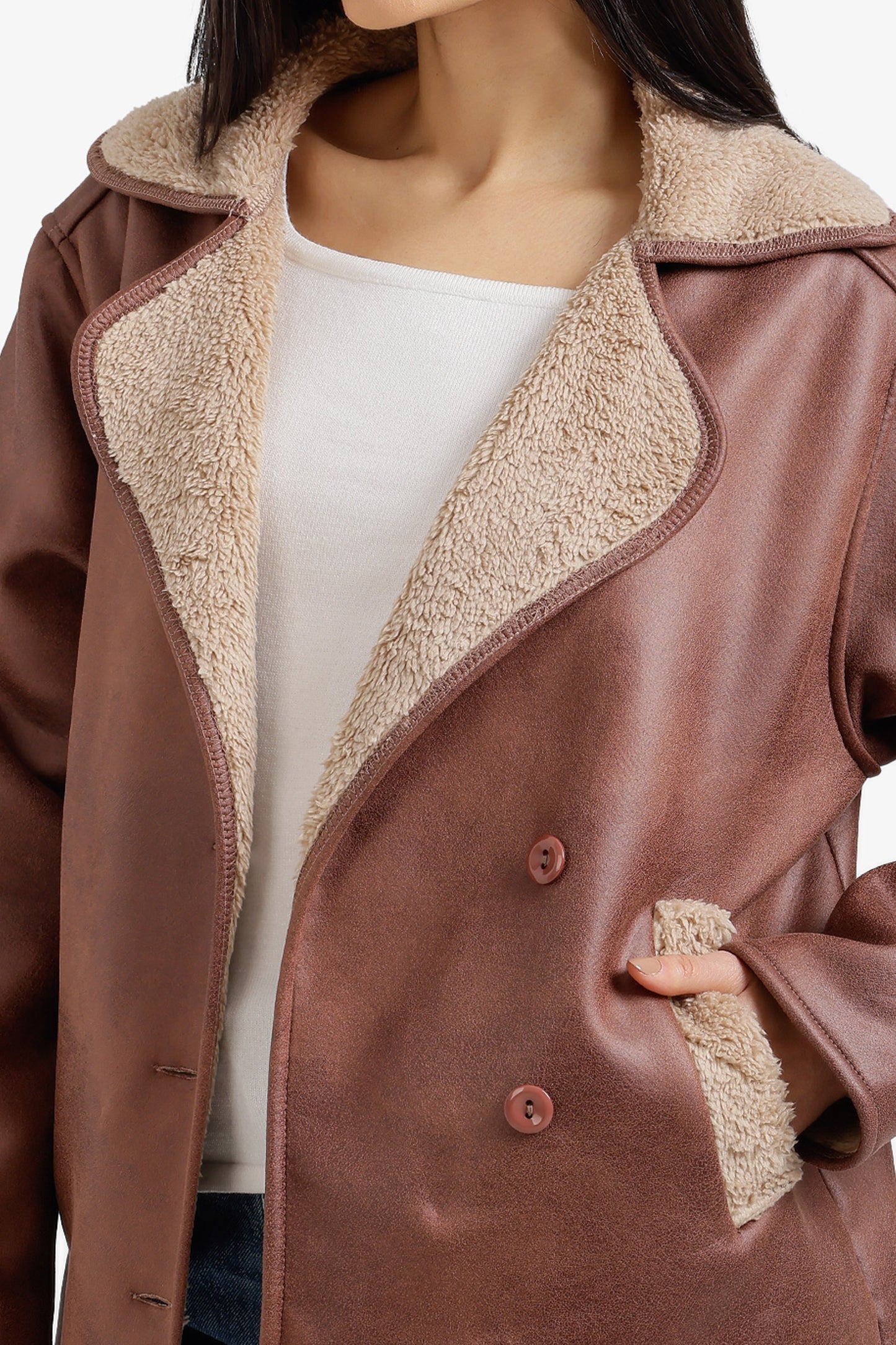 Fur-Padded Leather Jacket