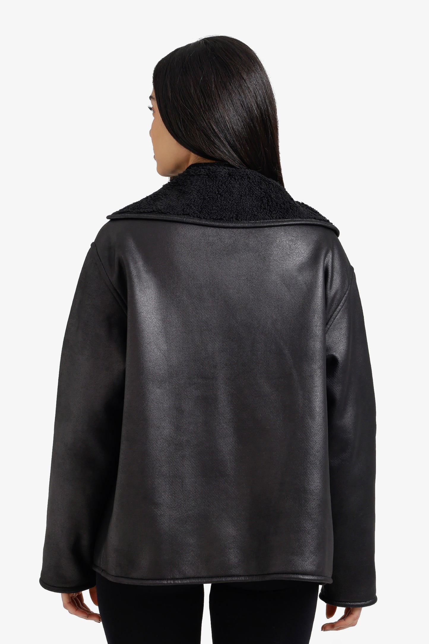 Fur-Padded Leather Jacket