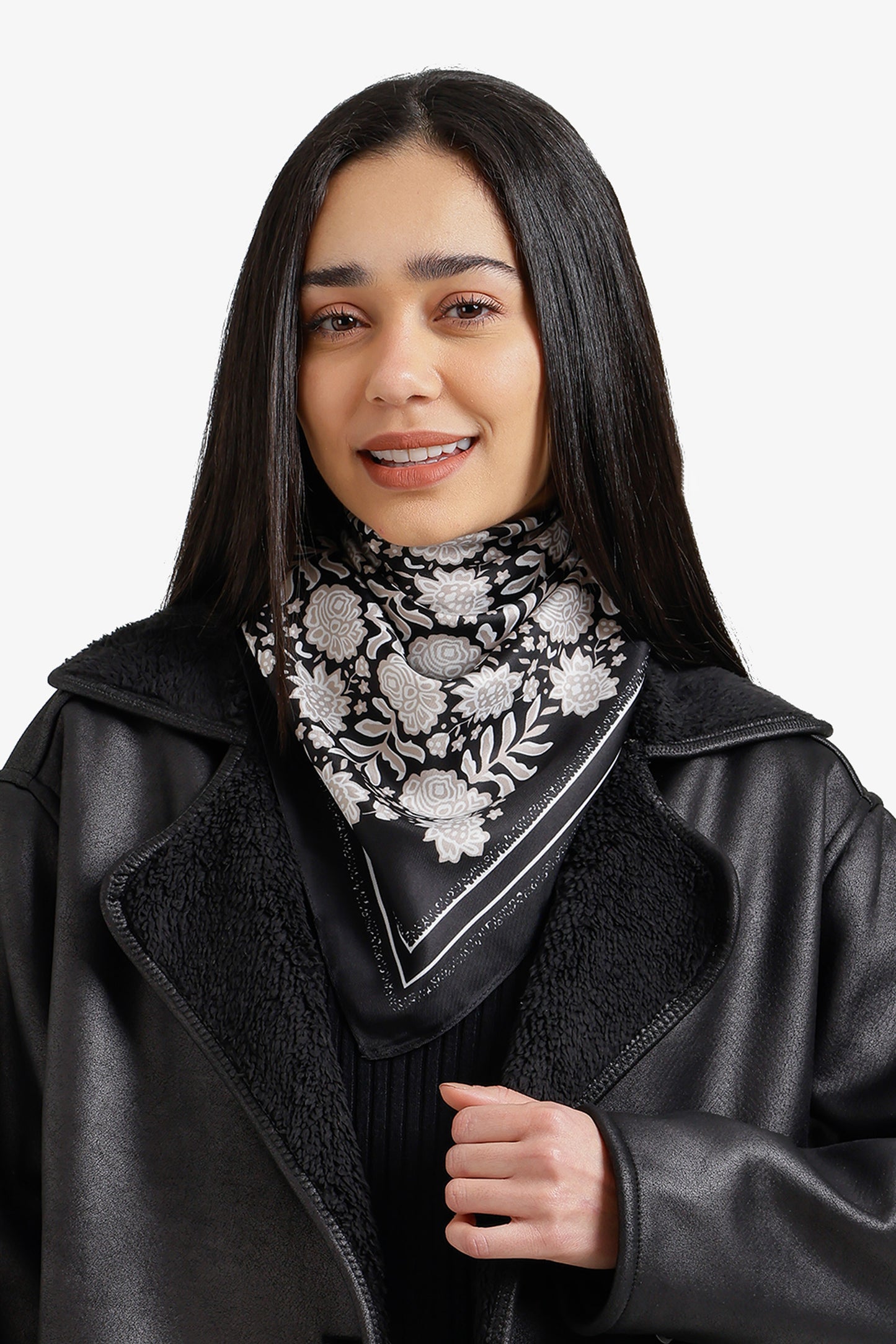 Floral Satin Scarf