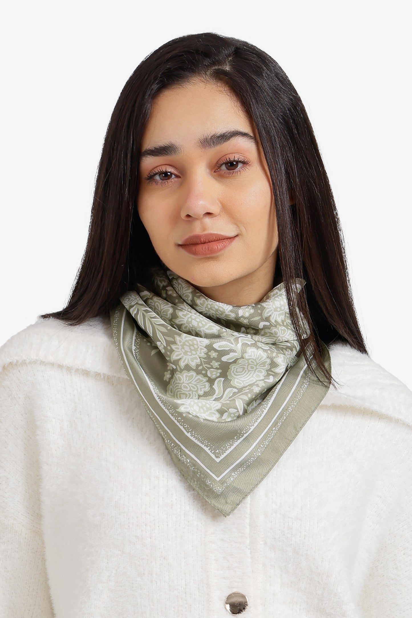 Floral Satin Scarf