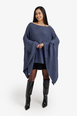 Asymmetric Sleeve Poncho
