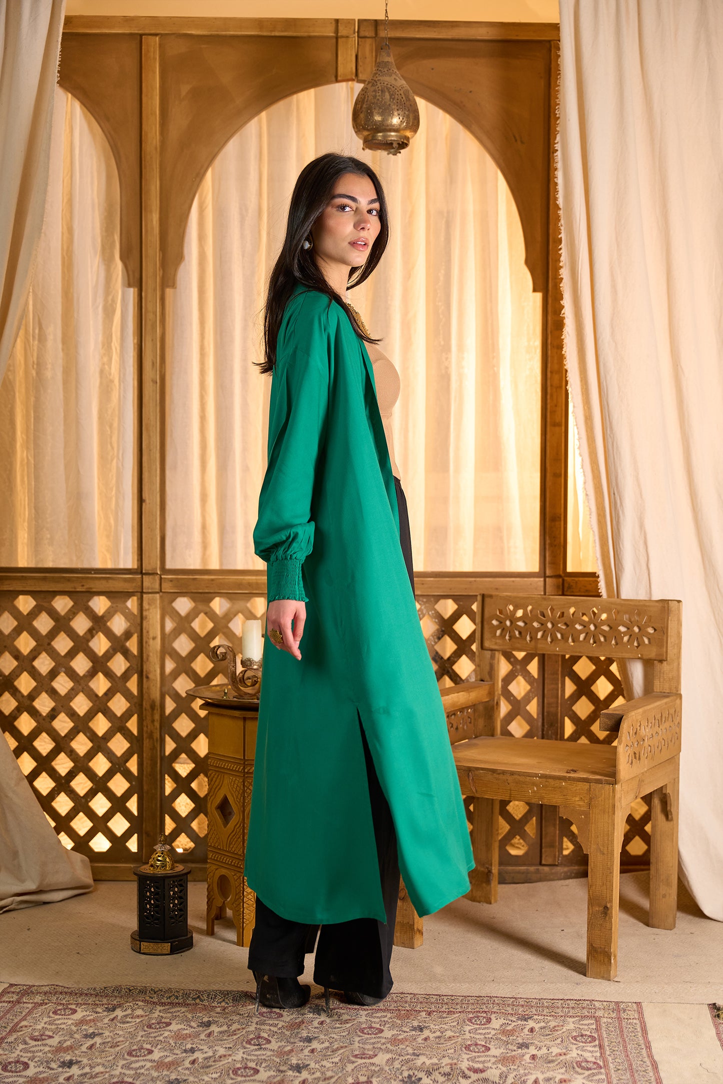 كيمونو سادة بأساور بأستك 