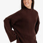 Mock Neck Ribbed Pullover