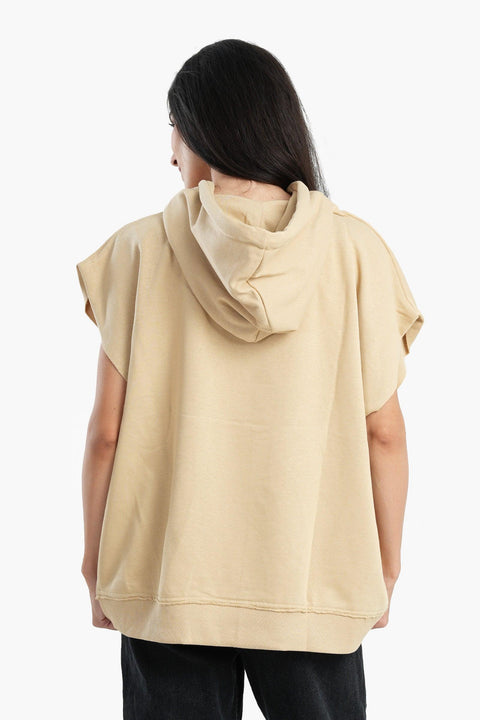 Cotton Hoodie with Short Sleeves