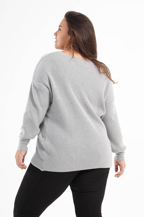 Deep V-Neckline Pullover