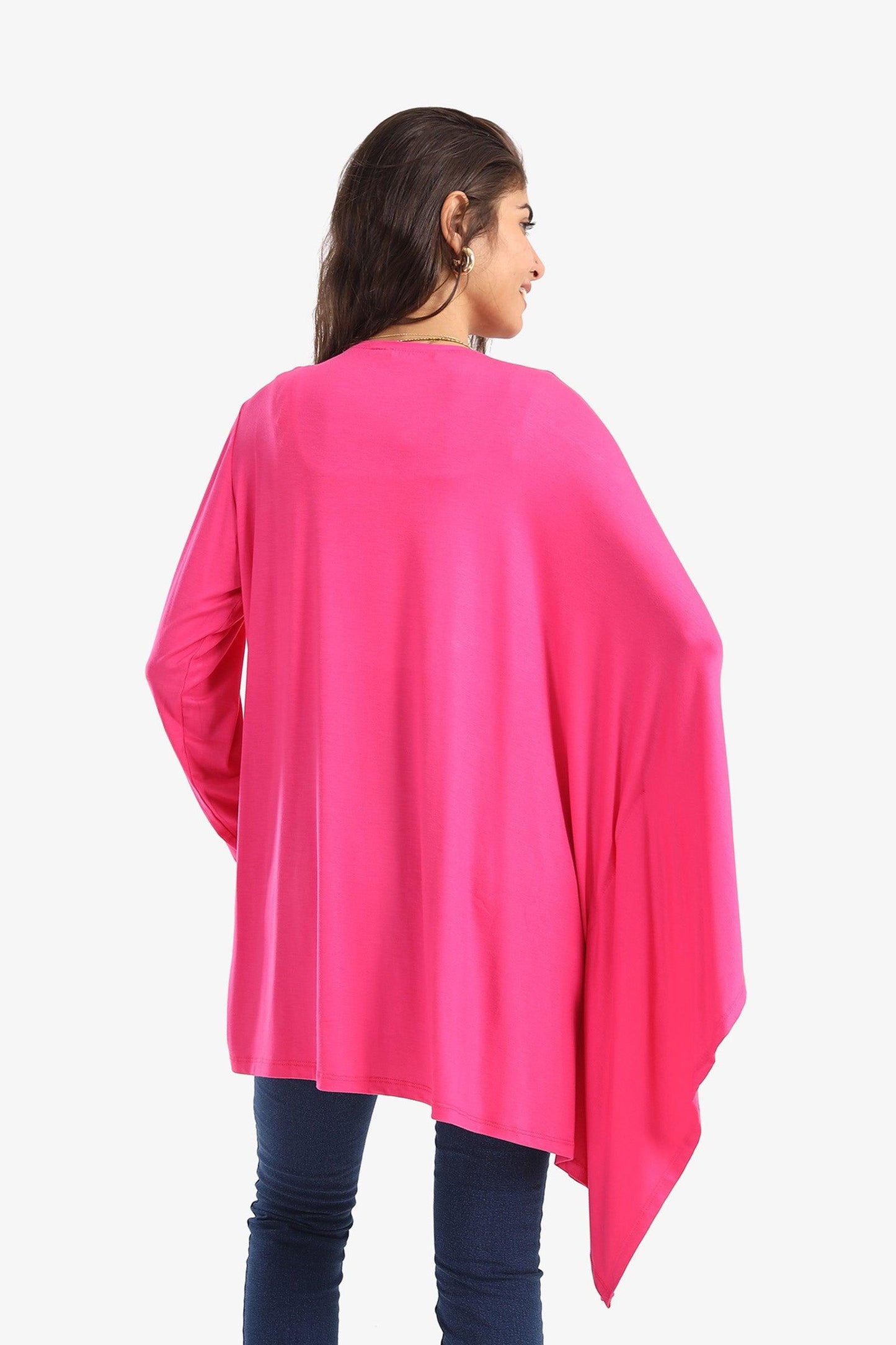 Plain Blouse with Batwing Sleeve