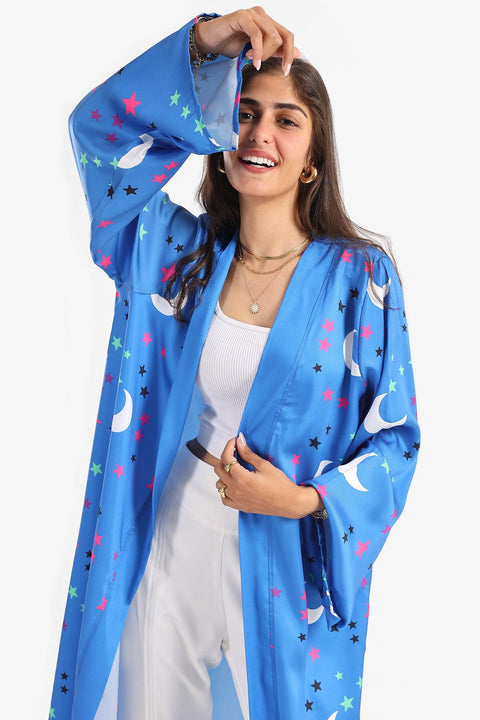 Crescents & Stars Printed Kimono