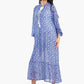 Blue Printed Chiffon Dress