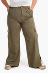 Linen Baggy Pants with Slits