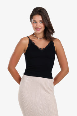 Sleeveless Top with Lace