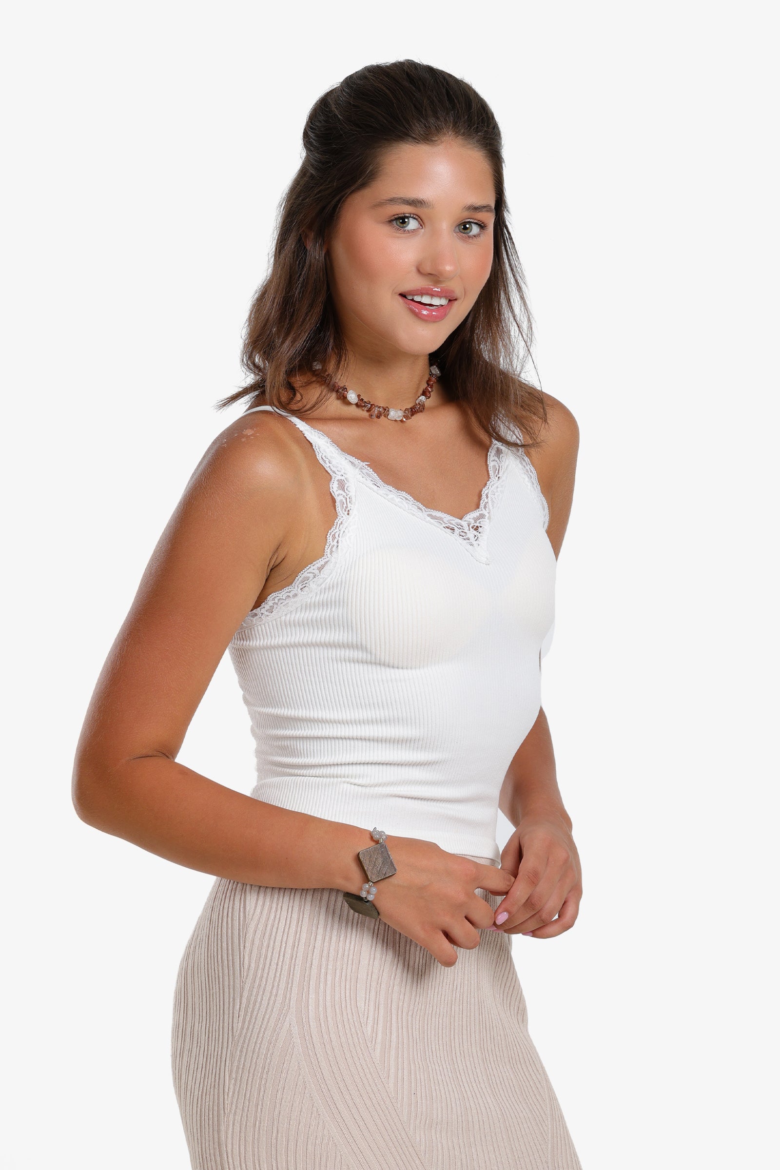 Sleeveless Top with Lace