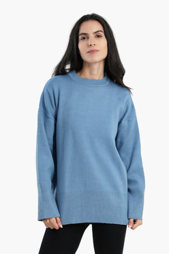 Pullover with Wide Ribbed Hem